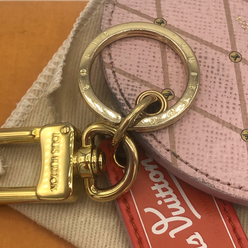 Louis Vuitton Checkered Key Holder with Gold and Red Accents - Picture 10 of 16